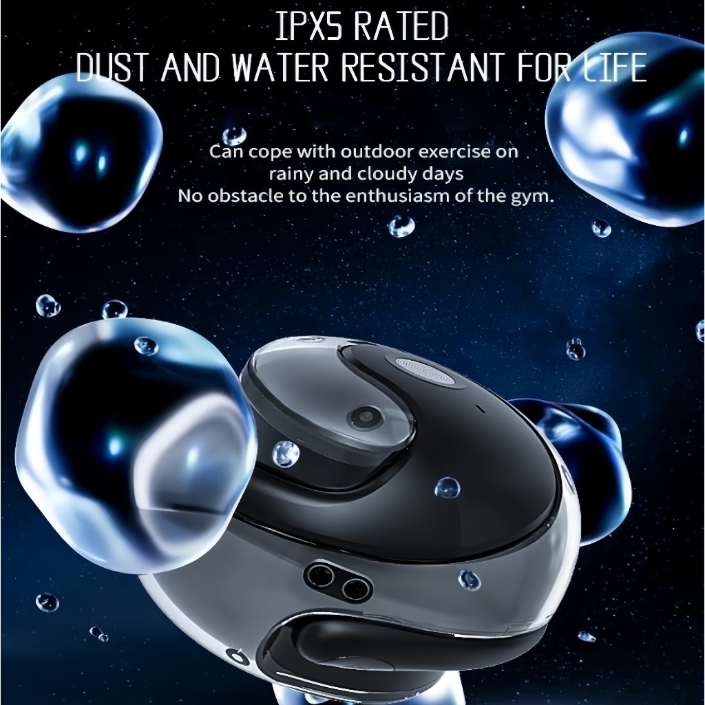 MATEI COD Headset Bluetooth GT50 Open Ear Bone Earphone Bliuetooth Headphone Conduction Noise Reduction HiFi Sound TWS Sport - Gambar 4