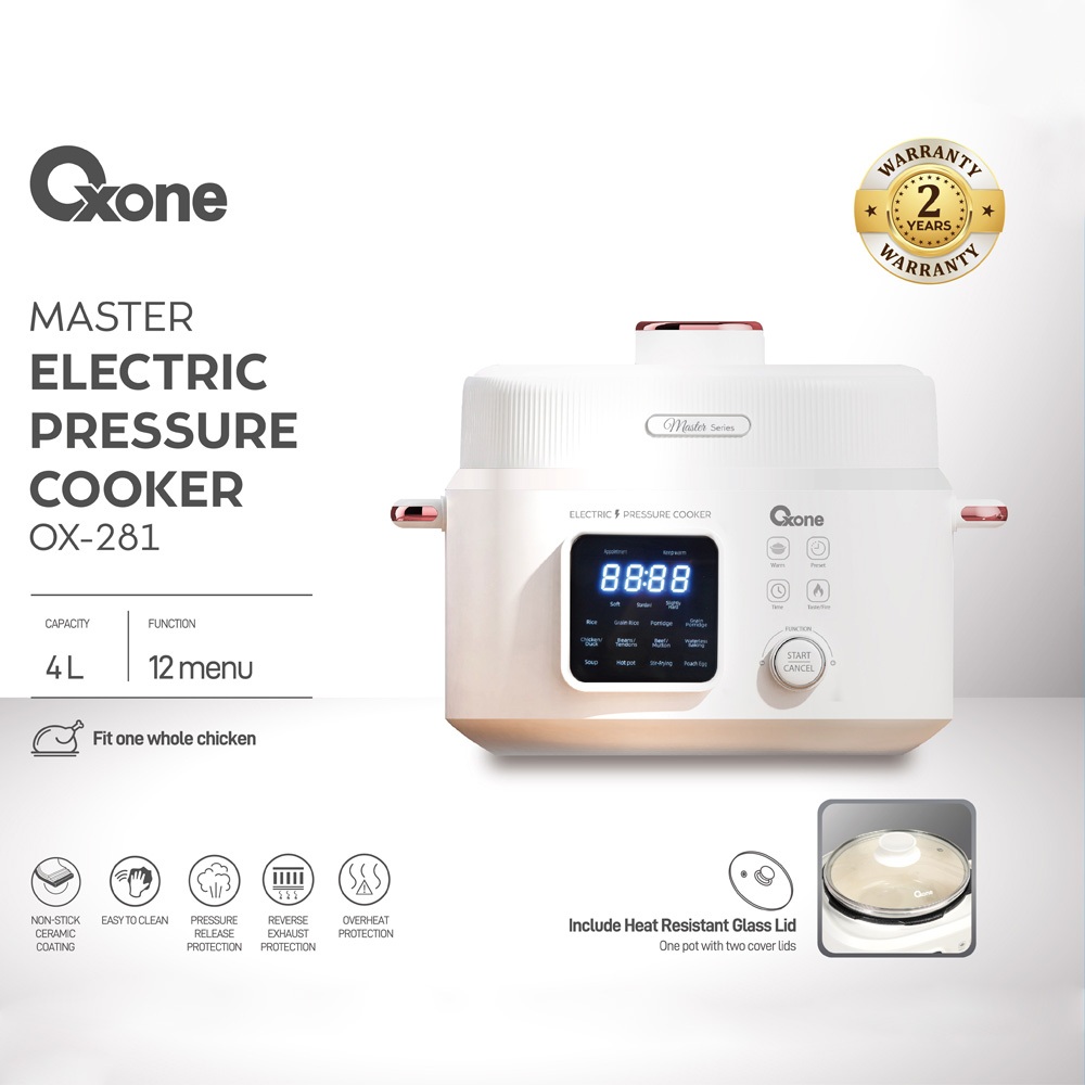 Oxone OX281 Master Electric Pressure Cooker / Presto Elektrik / Multifungsi / MPASI bayi - Gambar 2