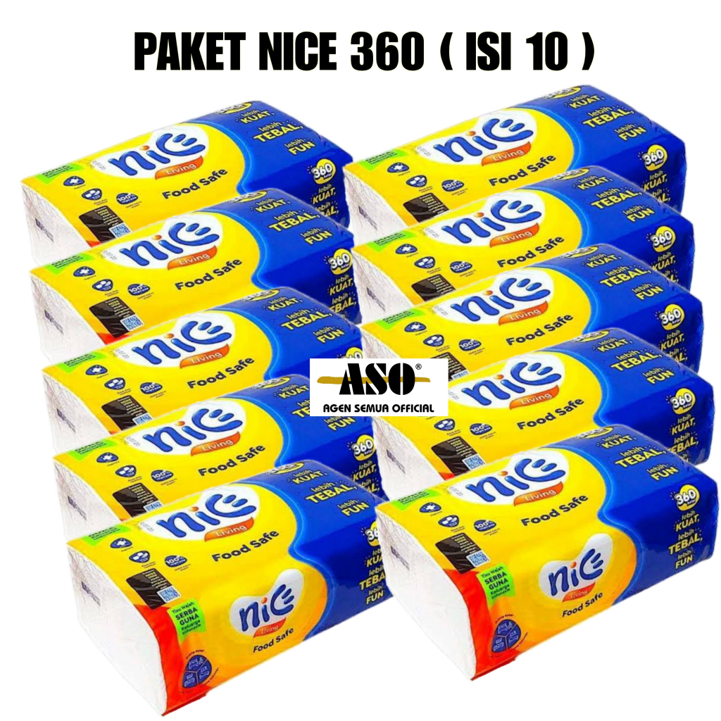 [ PAKET ISI 10 ] Tisu Tissue NICE 360 helai 180 sheet 2ply PROMO !!! - Gambar 3