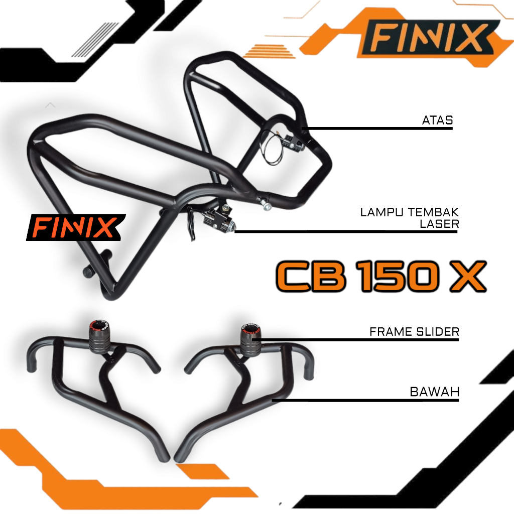 Crashbar Package + Shooting Lights | Cb150x Tubular Frame | Cb 150 X ...