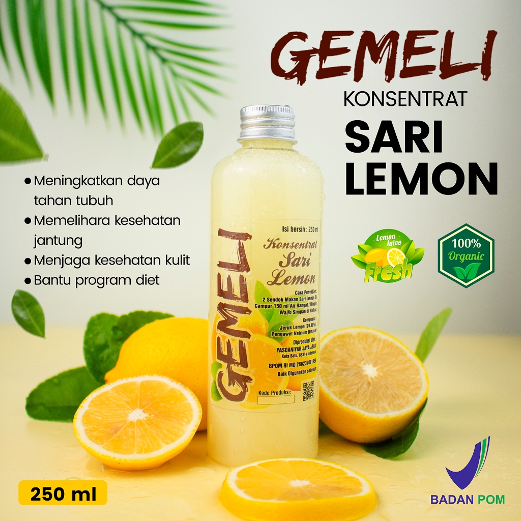 Gemeli Sari Lemon Murni California 250ml - Gambar 4