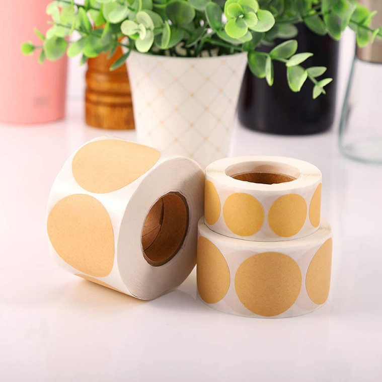 Blank Kraft Label Stickers, Plain Brown Round Stickers Envelope GiftTAG ...