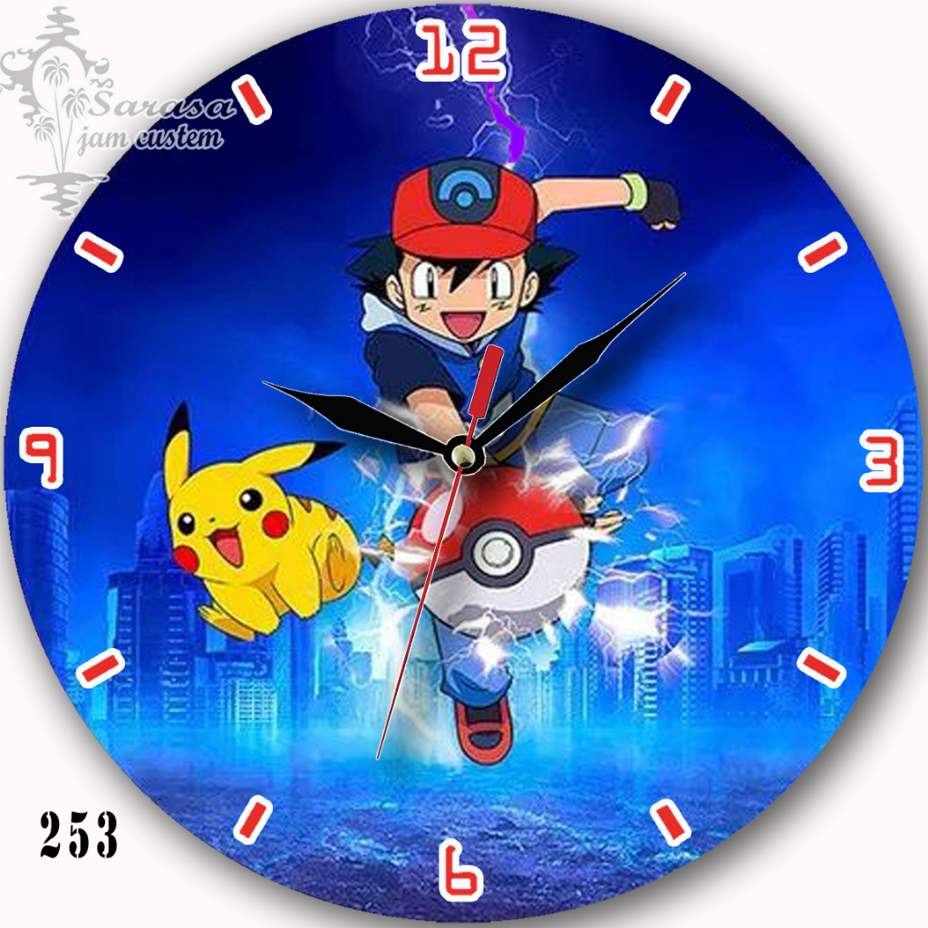 CUSTOM WALL CLOCK POKEMON CARTOON CHARACTER 253 | Shopee Singapore