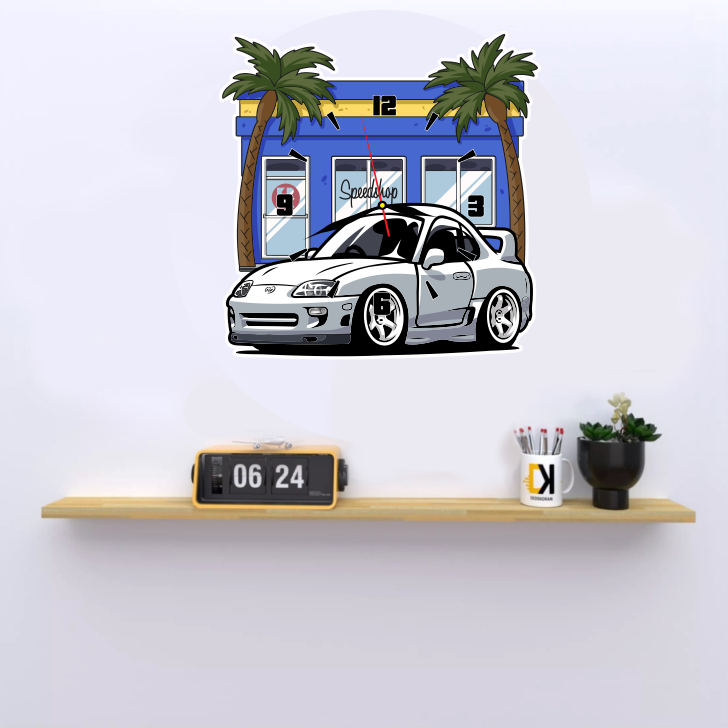 Gilan Aesthetic Led Wall Clock TOYOTA SUPRA MK4 WHITE JDM LEGEND ...