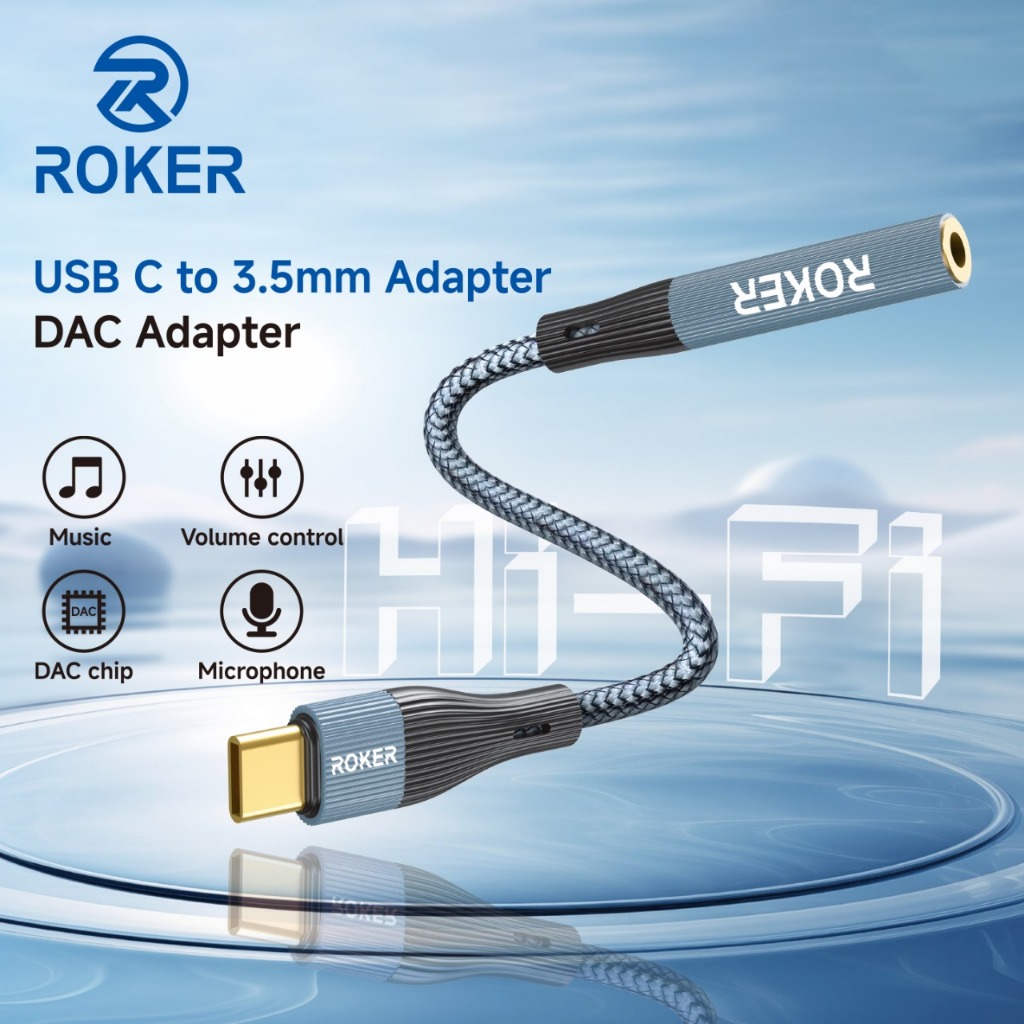 Splitter Adapter Roker DAC80 JACK To TYPE C Android IPAD iP 15 Stereo - Gambar 2