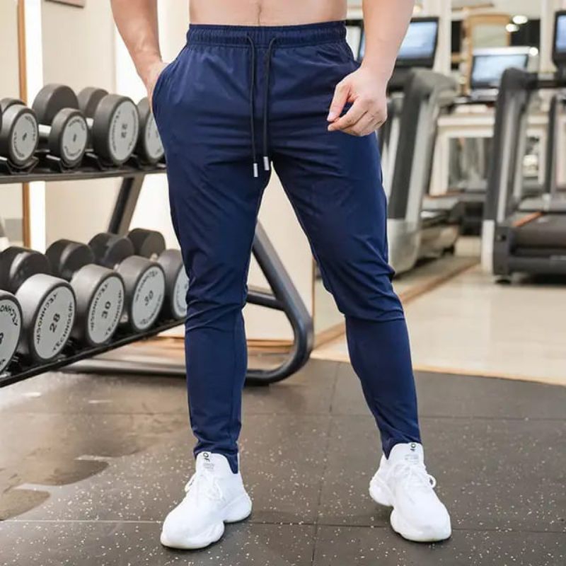 HITAM Men s Sports Long training Pants Imported gym aerobic yoga slim fit Elastic Black Gymnastics Shopee Singapore
