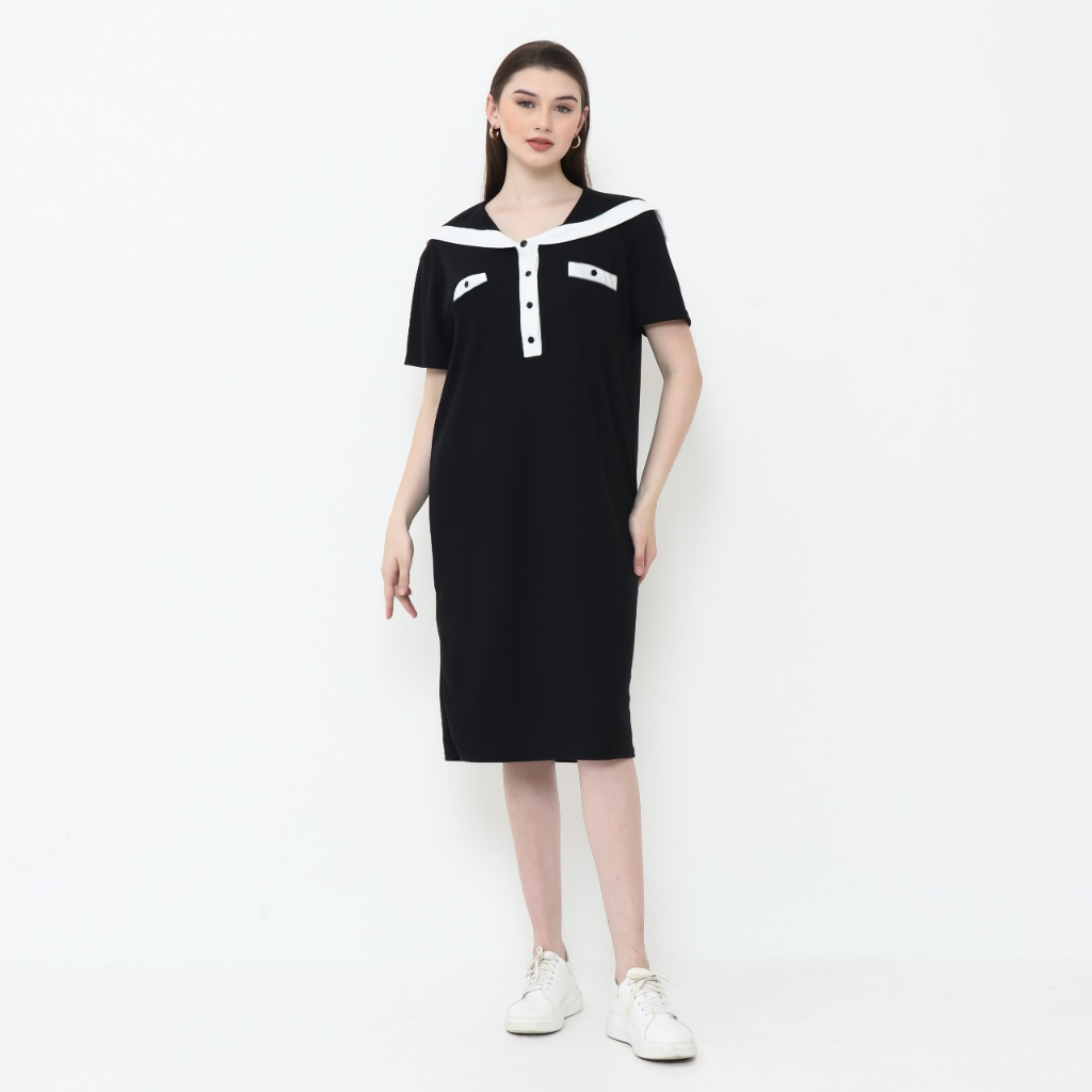 Alila Sailor Dress Korean Midi Dress Cotton Rib Knit Shopee Singapore