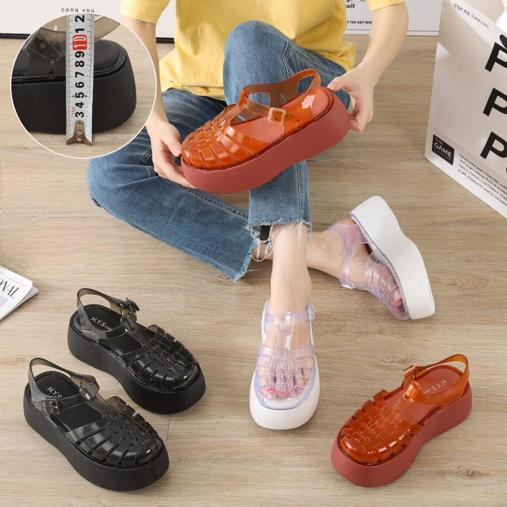 Double strap sandals sale with backstrap platform