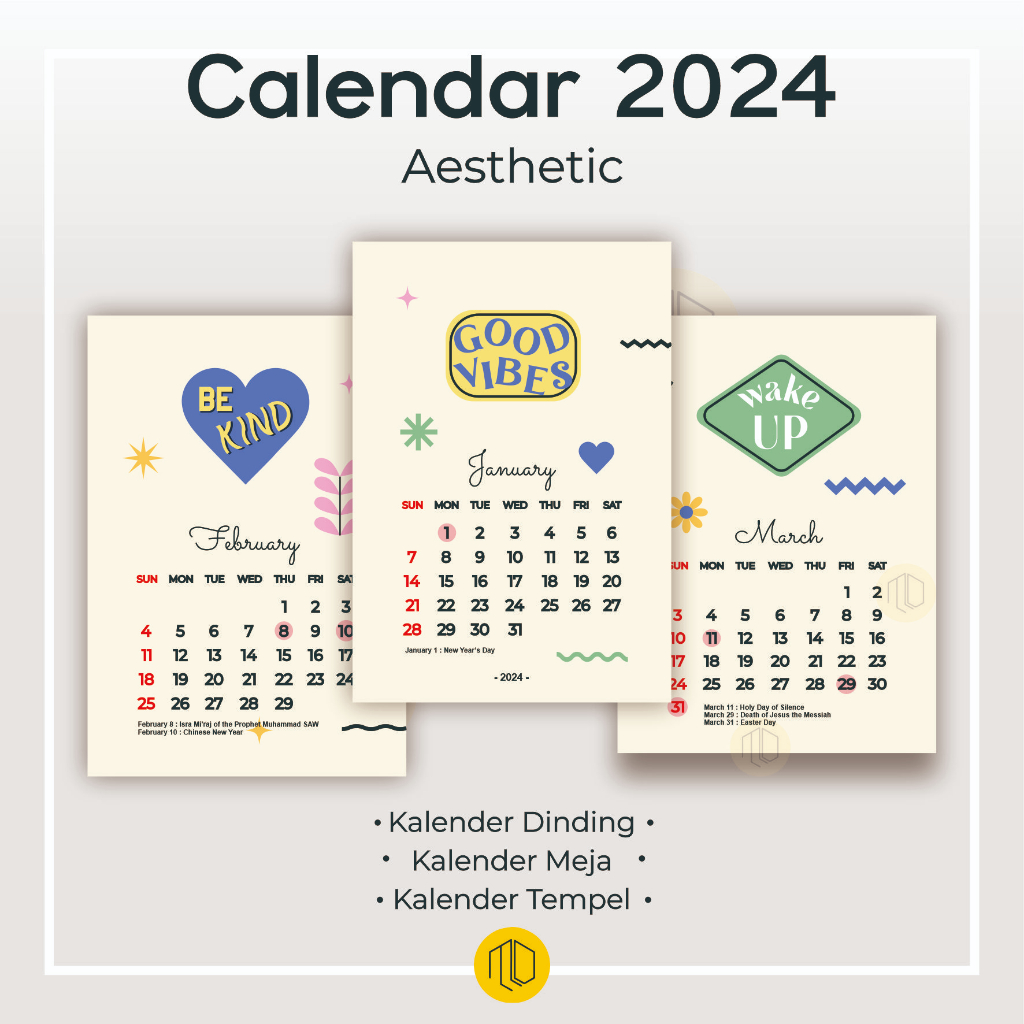 2024 Calendar/AESTHETIC Sitting Calendar 2024/2024 Spiral Calendar/2024