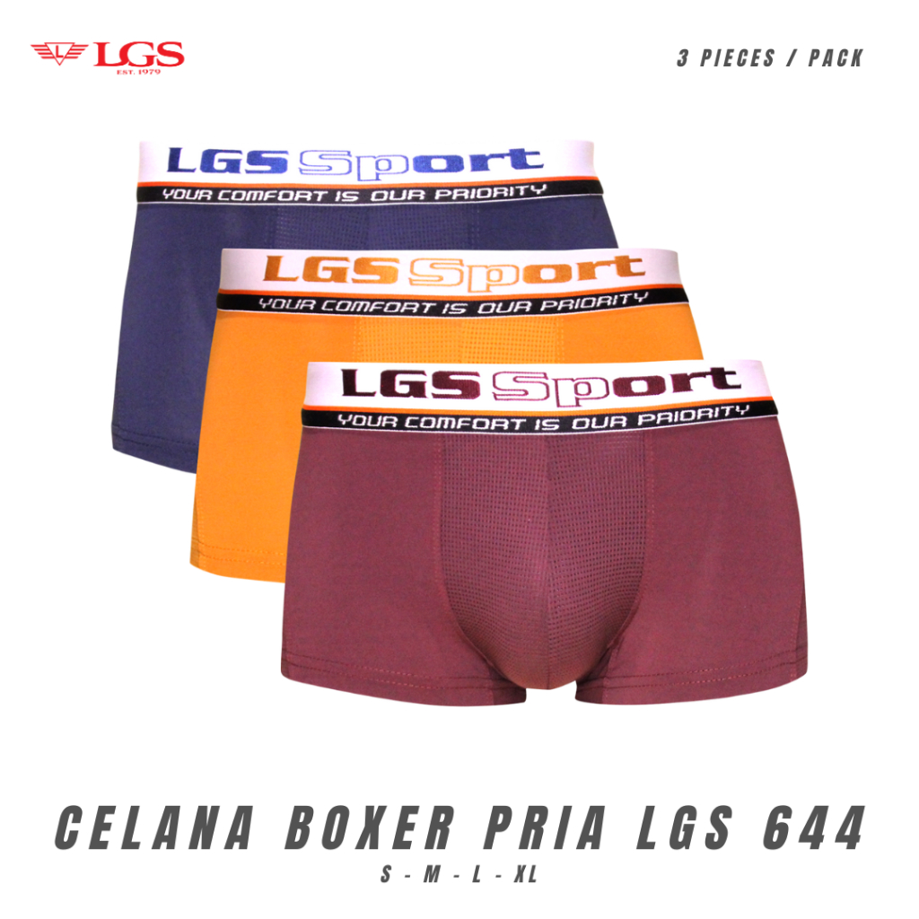LGS SPORT 644 MEN'S BOXER SHORTS MADE IN MICROFIBER-SPANDEX MATERIAL, 3 ...