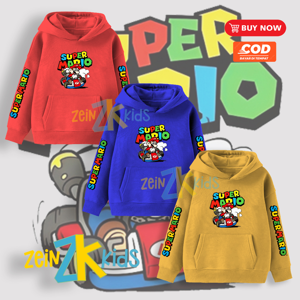 Super Mario Kart Children s Hoodie Sweater Children s Super Mario Kart Jacket Shopee Singapore