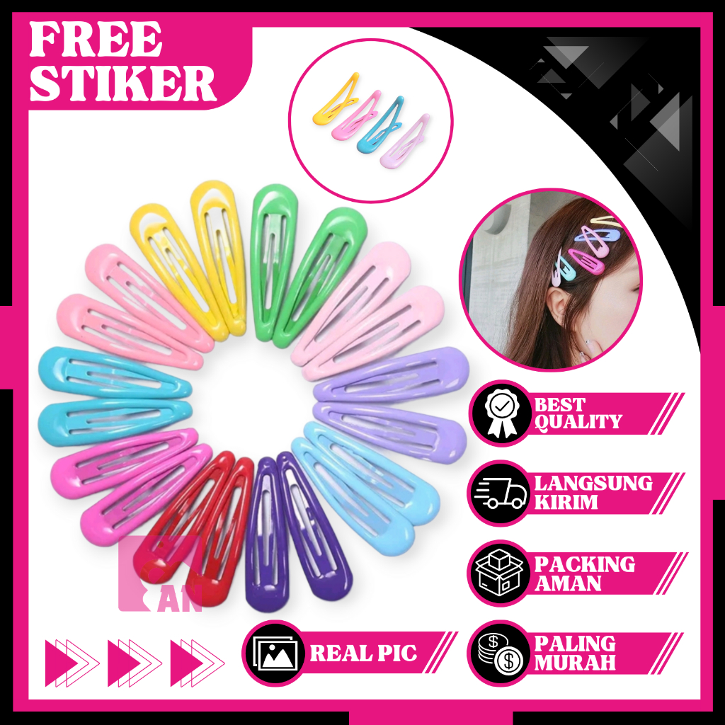 1PCS Jepit Rambut Wanita Clip Hair Pin Besi Aksesoris Jepitan Hairpin Klip Model Korea Lucu Warna Warni A083