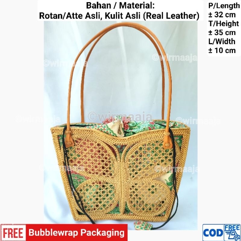 Super Quality Full Atte Butterfly Rattan Bag | Shopee Singapore