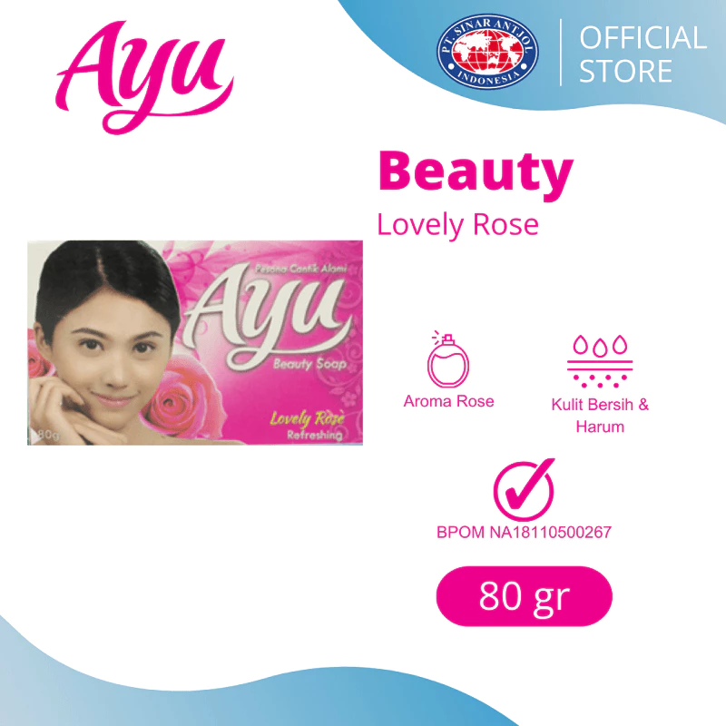 Ayu Beauty Soap 80gr Sabun Mandi Lovely Rose Pink 1Pcs