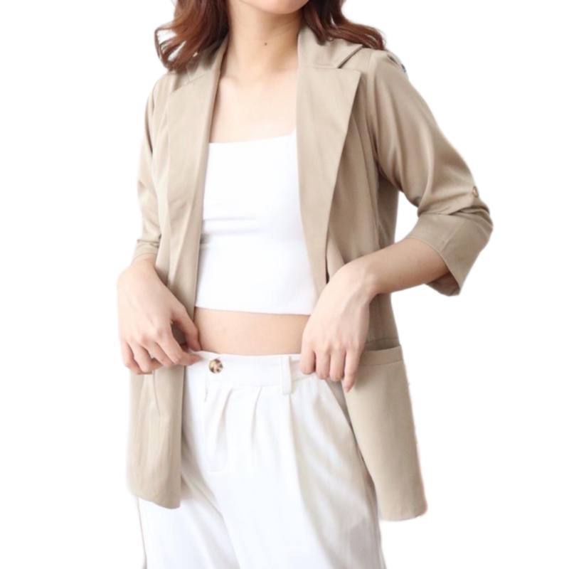 Korean Longsleeve Blazer - Women's Formal Casual Blazer - Office Work Blazer - 7/8. Sleeve ...