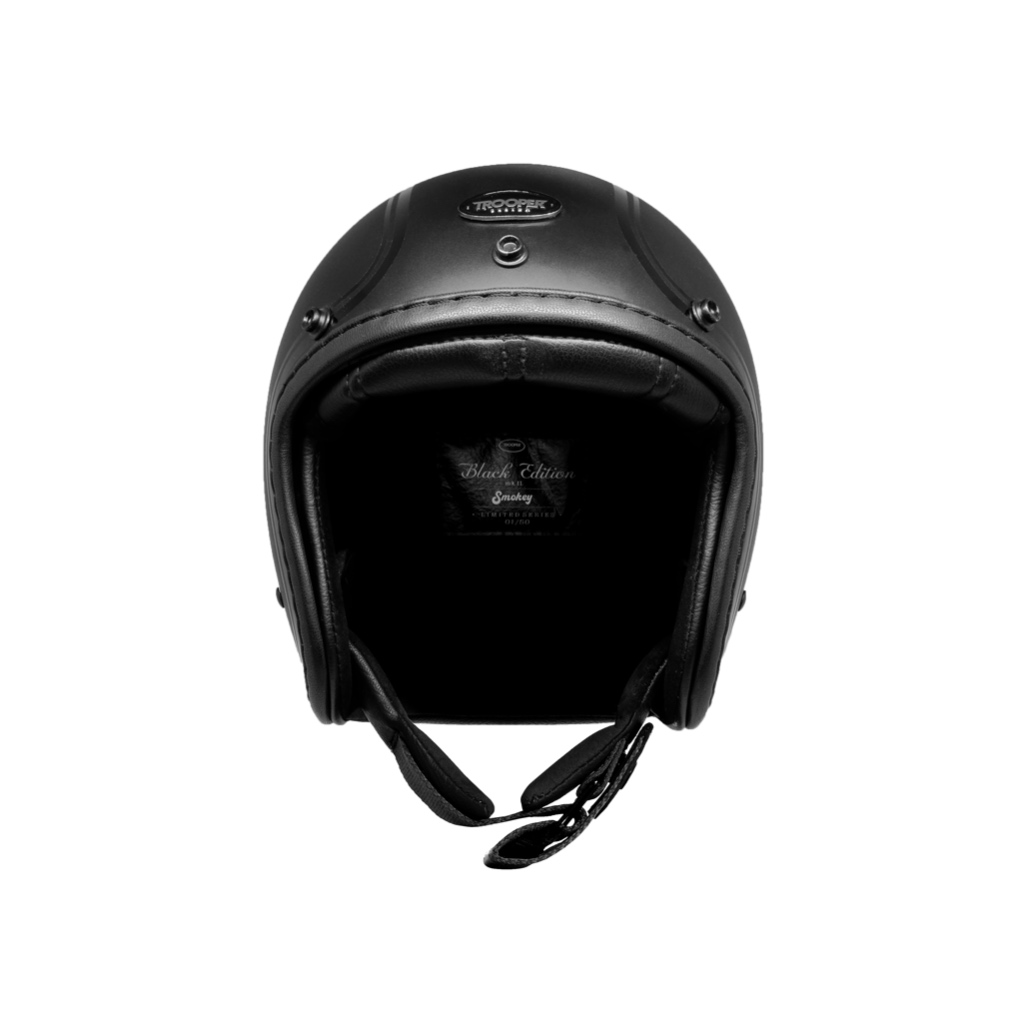 Trooper Custom - Smokey Openface Helmet Black Edition Series - Gambar 2