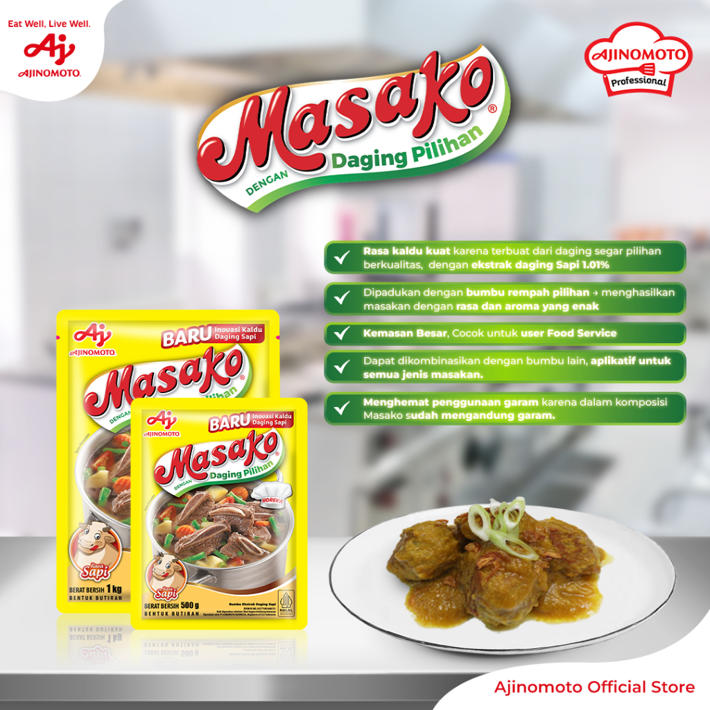 MasakoÂ® Bumbu Kaldu Sapi 1KG Rasa Kuat Lezat - Gambar 3