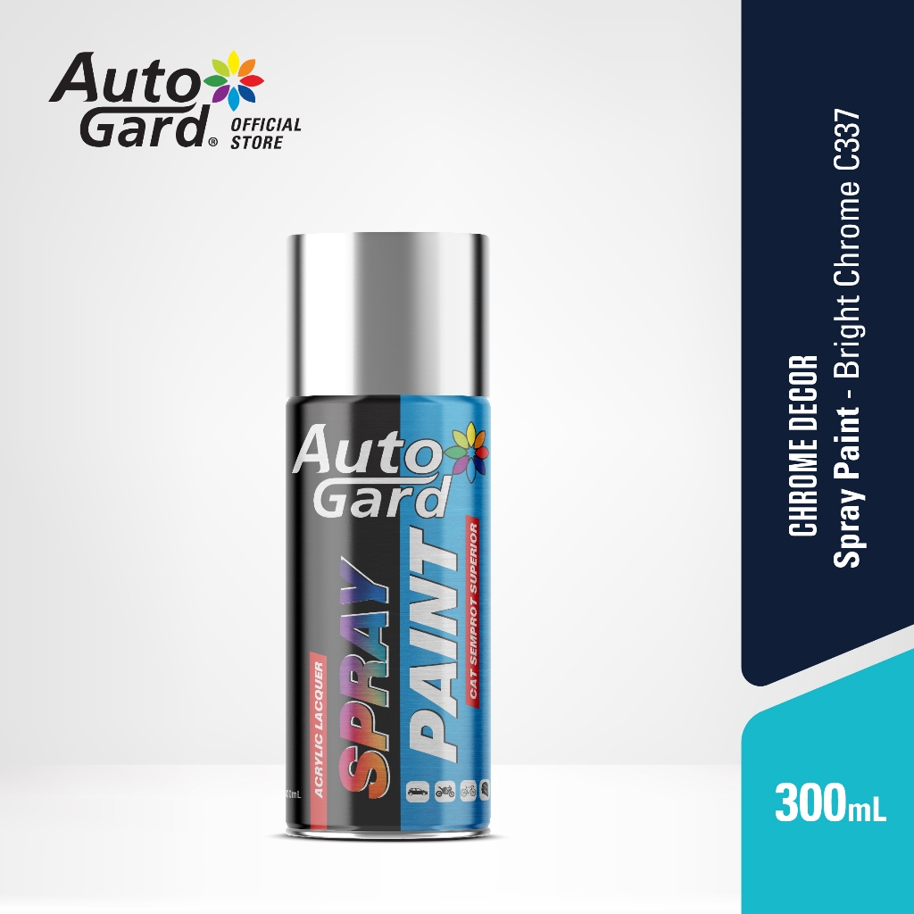 AutoGard - Bright Chrome AG-C337 Cat Semprot Akrilik Mobil Motor Helm Sepeda Perabotan Rumah