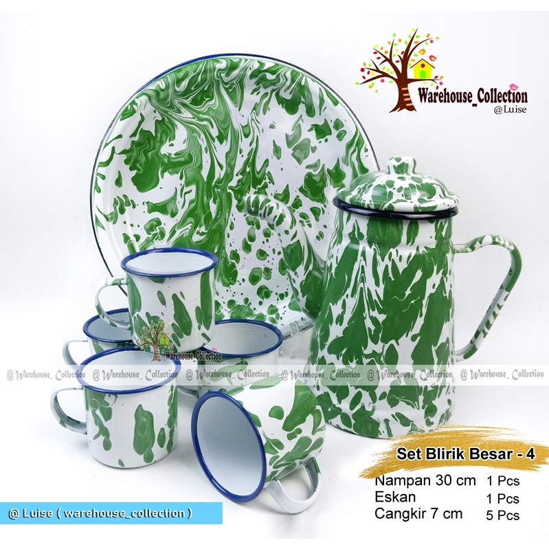 Tokosenja21 Set Teko Dan Mug / Teko Set Eskan + Mug 9Cm / Set Eskan Blirik / Teko Dan Cangkir Set