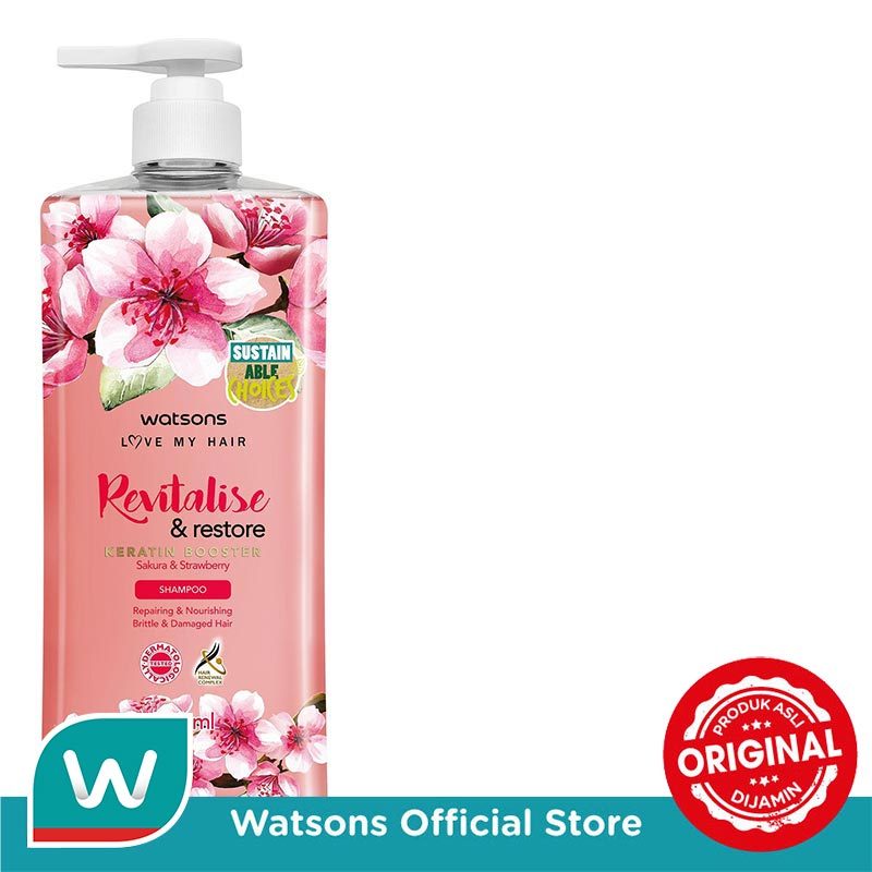 Watsons Revitalise & Restore Sakura & Strawberry Shampoo 700Ml - Gambar 2
