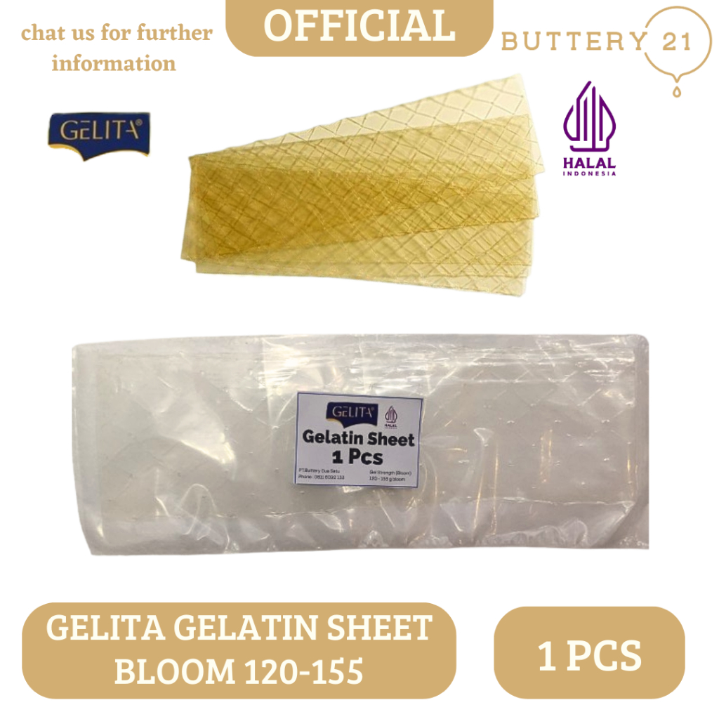 Gelita GELATIN SHEET HALAL SHEET 1 SHEET/GELATIN SHEET/HALAL GELATIN