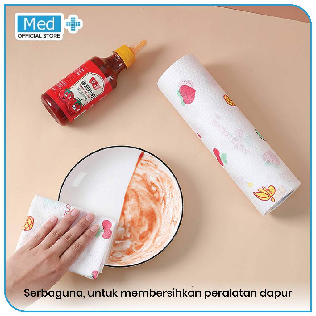 Med+ Kitchen Towel Tissue 200 lembar / Kain Lap Dapur Roll/ Kain Lap Dapur Serbaguna/ Tisu Dapur Roll Serbaguna - Gambar 3