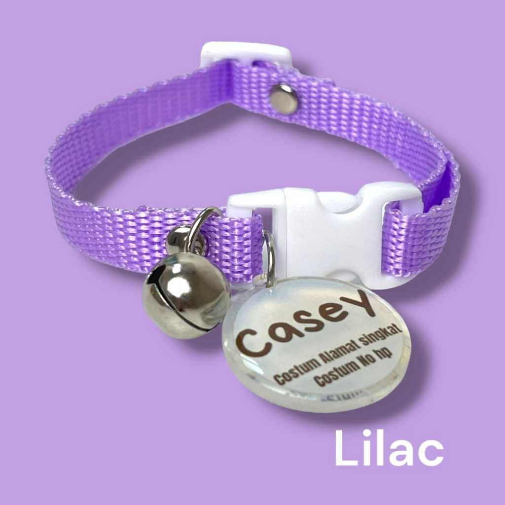 WEBBING CAT NECKLACE FREE NAMA/KALUNG KUCING CUSTOM NAMA - Gambar 2