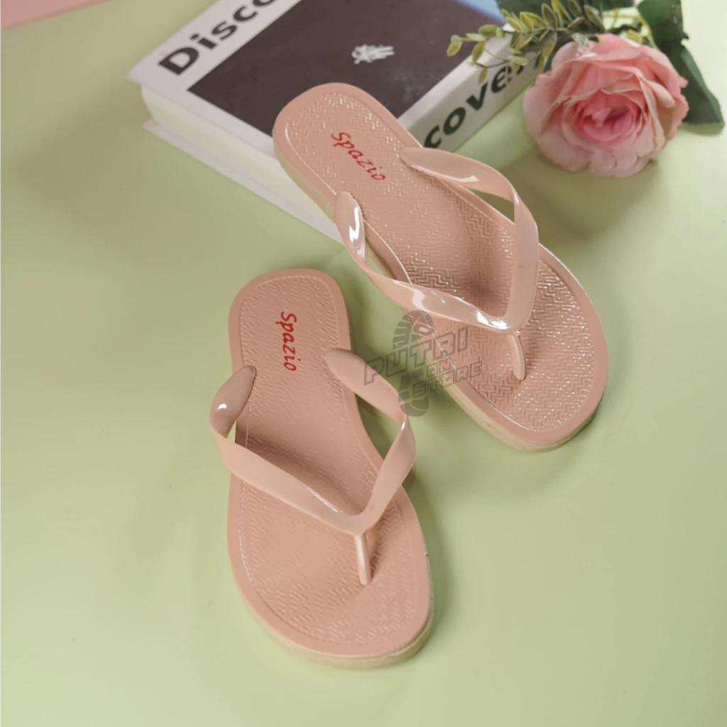 Sandal Japit Santai Wanita Motif Polos Harian Simple Elegan - Gambar 3