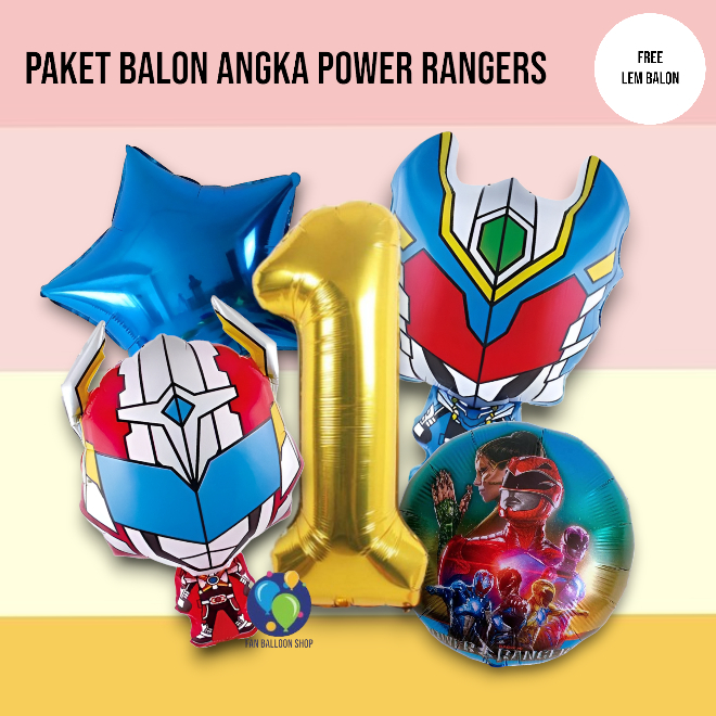 Power Rangers Number Balloon Package / Power Rangers Dino Charge ...