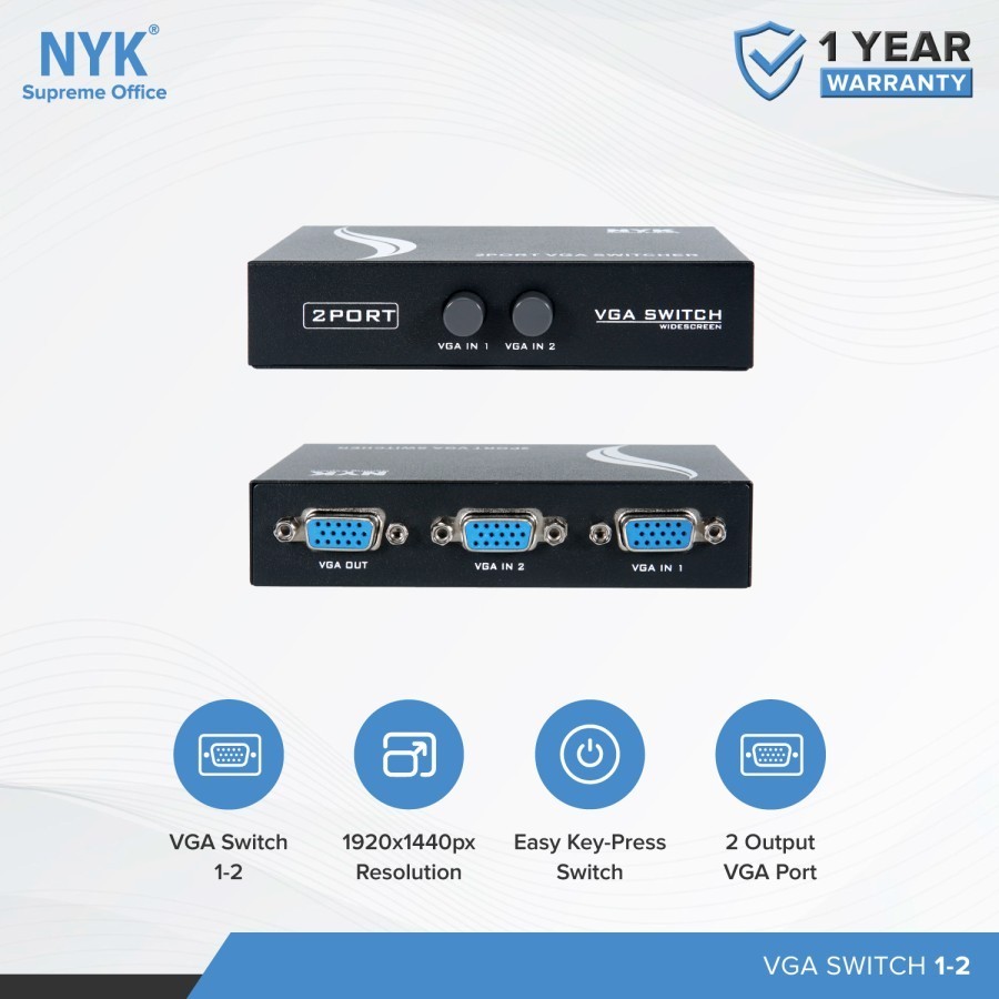 NYK Switch Printer 2.0 VGA USB HUB 1-2 Port / 1-4 Port - Gambar 4