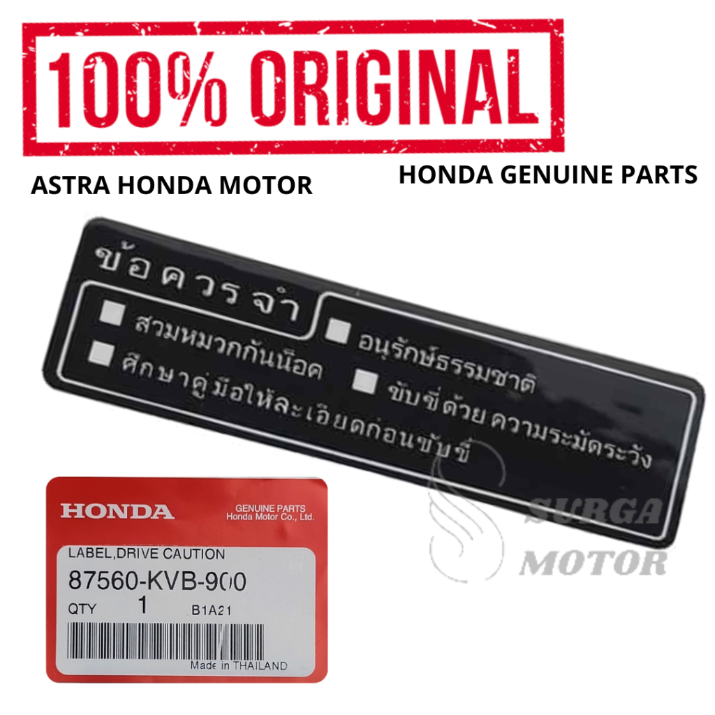 Important Thailand Drive Caution Label Logo Sticker Honda Vario 110 CW ...