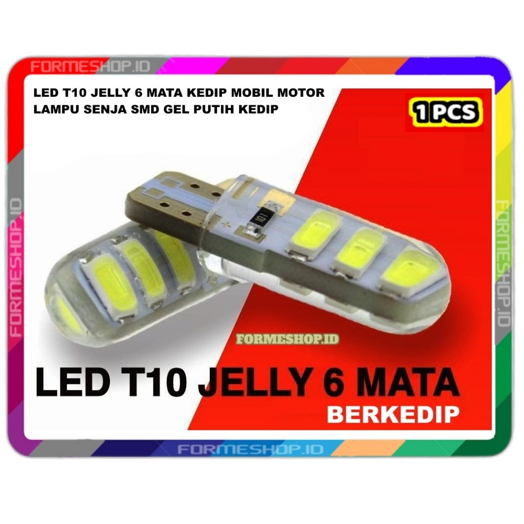 PUTIH MATA Led T10 JELLY 6 Eyes Flashing Car Motorcycle Twilight Light