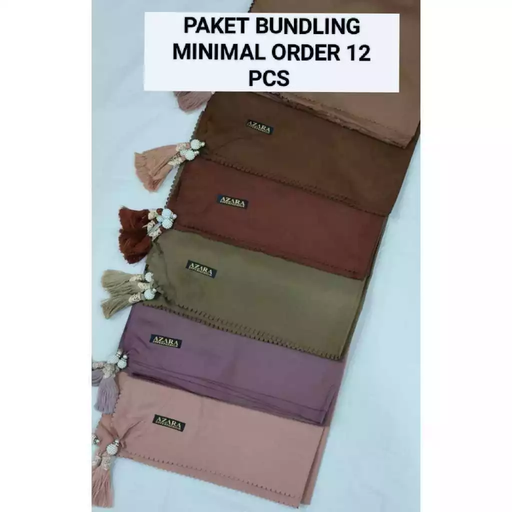 (PAKET BUNDLING) - HIJAB SEGIEMPAT KATUN JAMBUL POLOS MIN ORDER 12 PCS - HARGA GROSIR