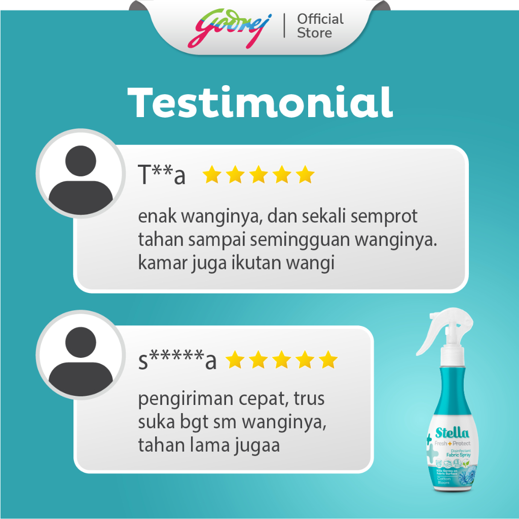 Stella Fabric Spray Cotton Bloom 200 + 45 ml - Disinfektan Pengharum Kain - Gambar 4