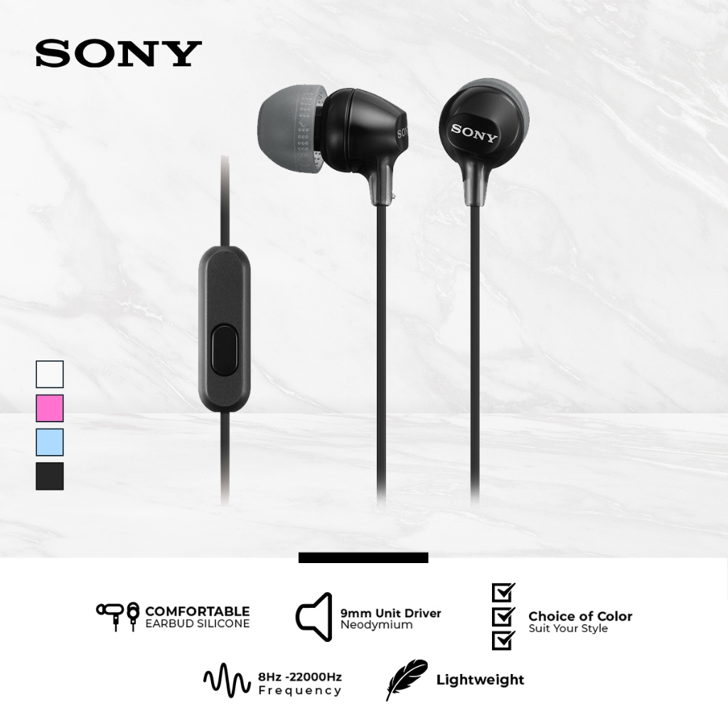 Earphone Sony MDR-EX15AP Handsfree In-ear With Microphone - SONY Earphone Headset Headphone Original - Gambar 3