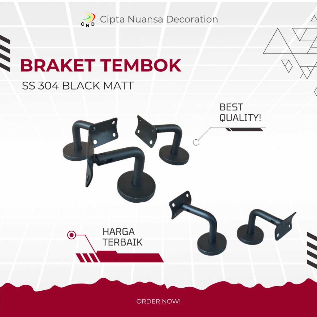 HITAM Flexible wall bracket handrail box Ss 304 stainless steel stair ...