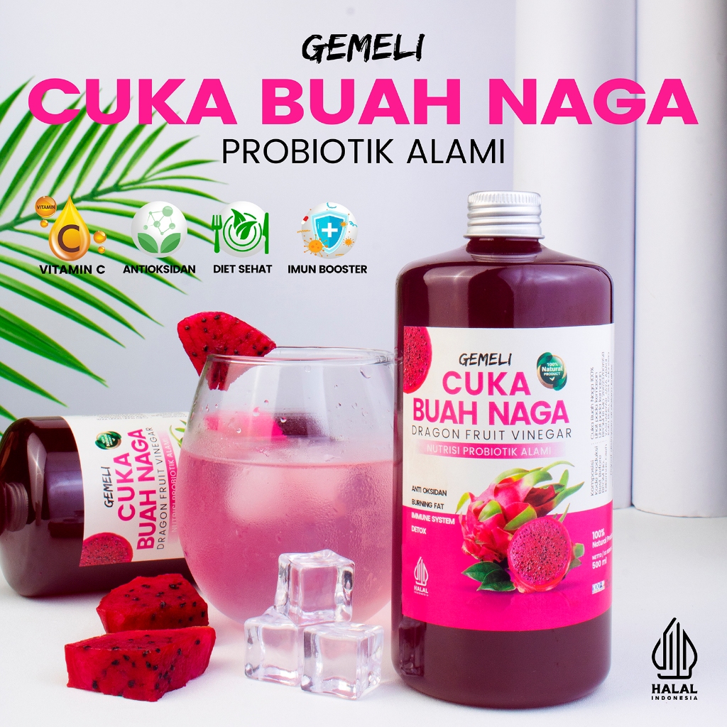 Cuka Buah Naga Gemeli Original 500ml With Mother