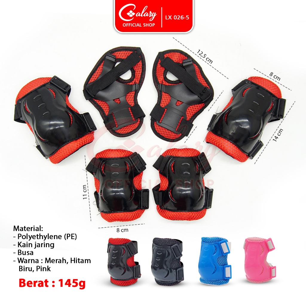 CALARY Deker Sepatu Roda Anak Pelindung Lutut Sikut Inline Skate Safety Decker 026-5 - Gambar 3