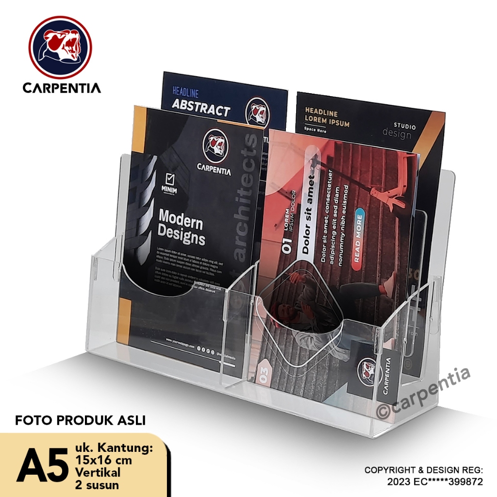 Carpentia 2 Tier Acrylic Brochure Holder Rack uk. A5 - Type E2 - 2 ...