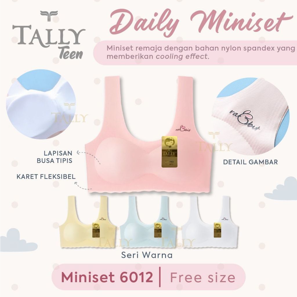 Tally 6012 FOAM MINISET WITH RABBIT MOTIF Seamless Slippery MATERIAL ...
