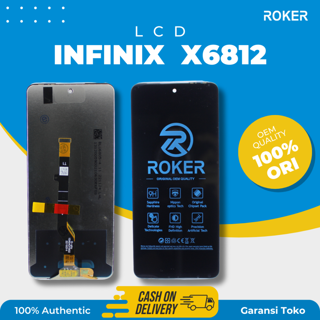 ROKER LCD TOUCHSCREEN INFINIX 6812B / HOT 11S NFC / X6812 / HOT 11S FULLSET BY ROKER