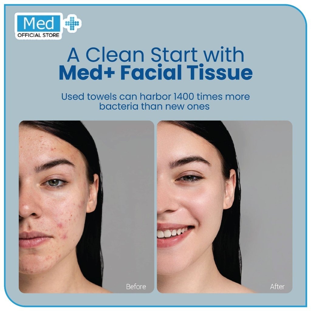 Med+ Soft Facial Tissue (180Sheets) - Tisu Wajah / Tisu Muka / Tissue Tanpa Pewangi / No Fragrance - Gambar 3