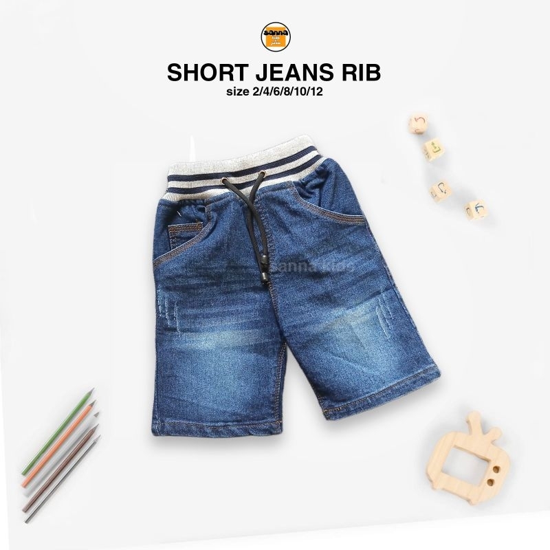 Boys Short Jeans Rubber Waist RIB Premium Age 2 7 Years Shopee Singapore