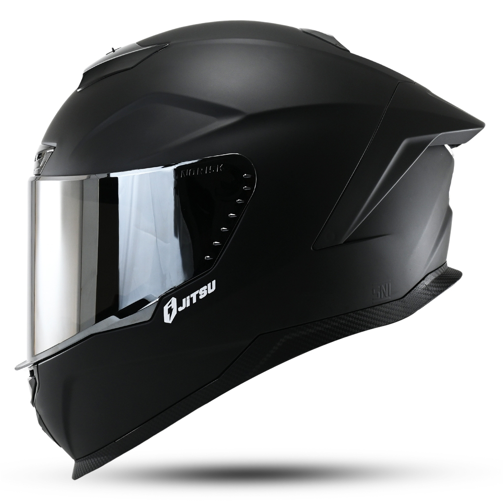Full Face Helm Jitsu Air 1 Solid SNI Terbaru Motorcycle Kaca Visor Silver - Gambar 2