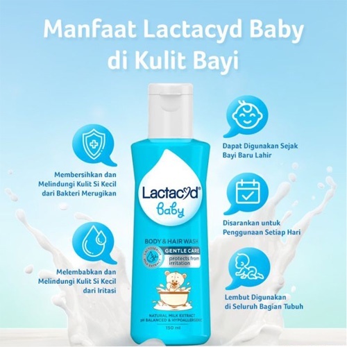 Lactacyd Baby Liquid Antiseptic 60 ML/ 150ml/250ML/ SABUN BABY/SABUN CAIR/PH 5.5/ SENSITIF/ANTISEPTIK/PERWATAN KULIT BAYI/PROMO - Gambar 3
