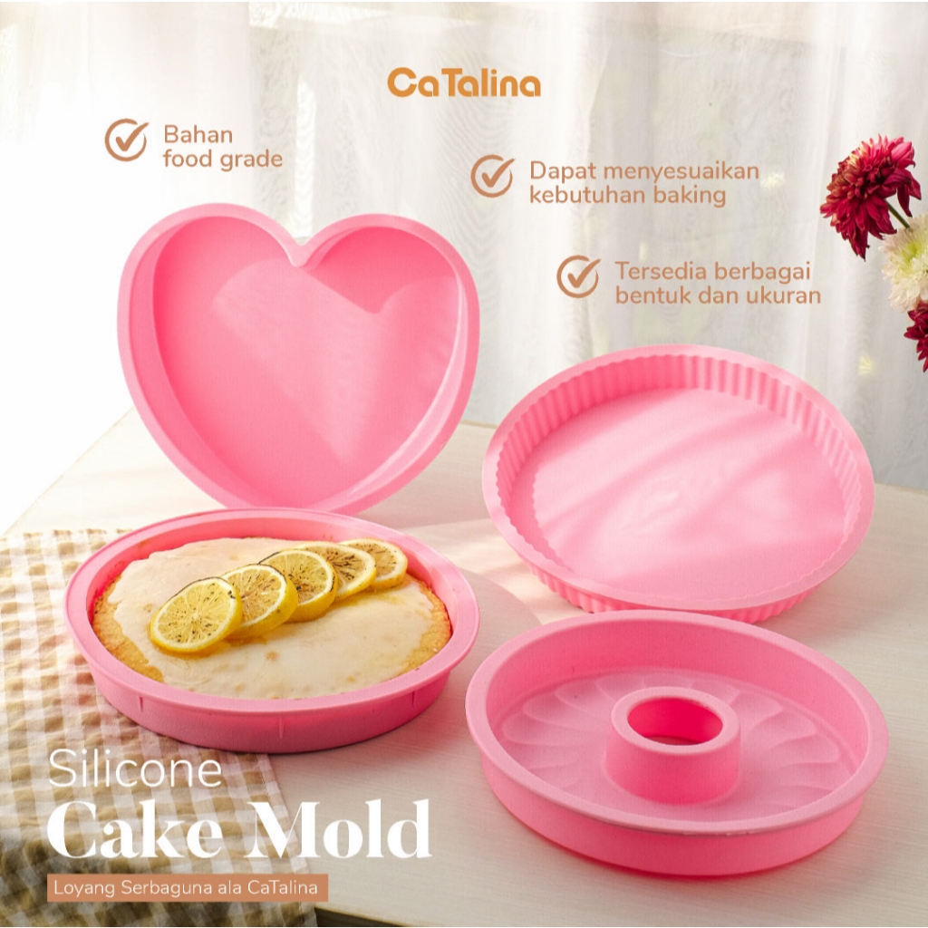 CaTalina Loyang Kue Silikon Pink Tahan Panas