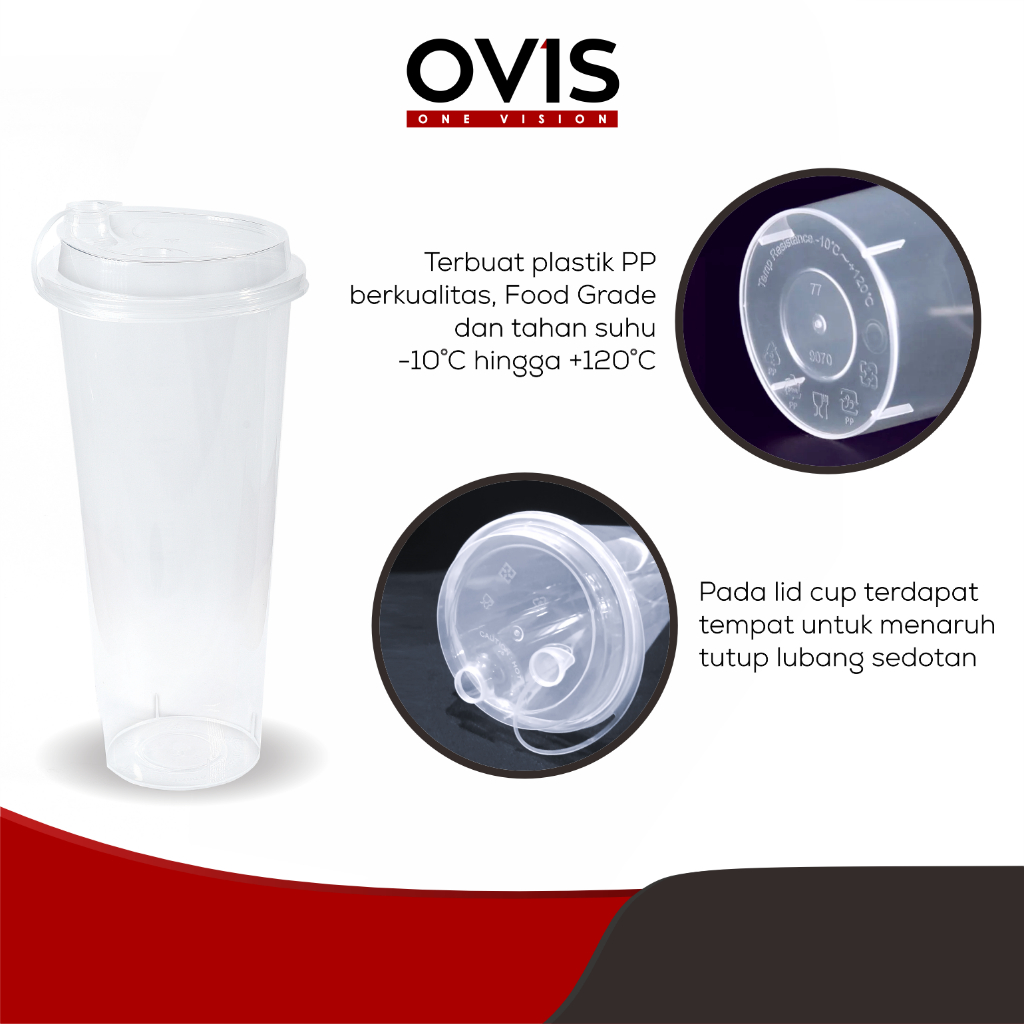 Gelas Cup Inject Plastik PP Bening Tebal 380 ml 14 oz 500 ml 16 oz 700 ml 24 oz - Gambar 2