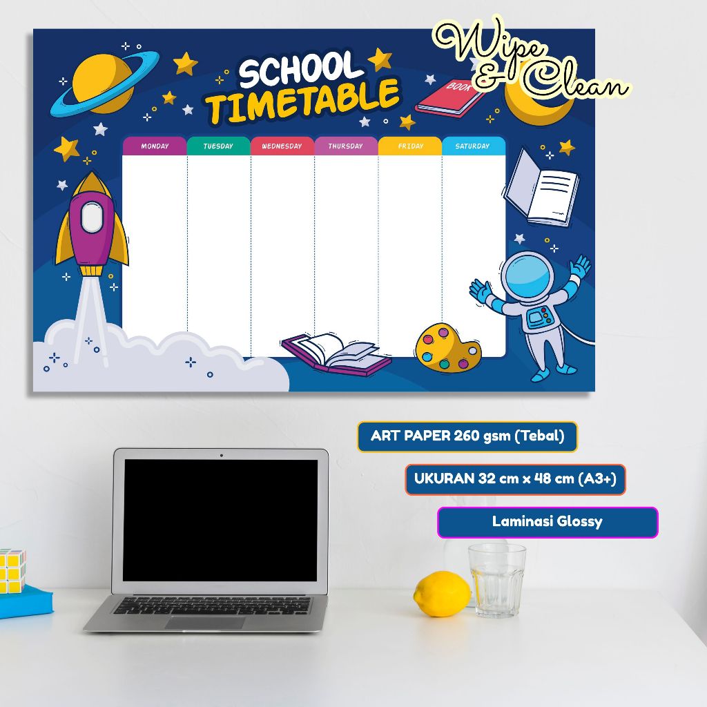 Wipe AND CLEAN | Weekly Planner | Weekly School Schedule | Wall ...