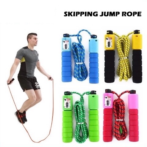 Skipping JUMP ROPE SOFT HANDLE + COUNTER / SKIPPING ROPE EXERCISE GYM ...
