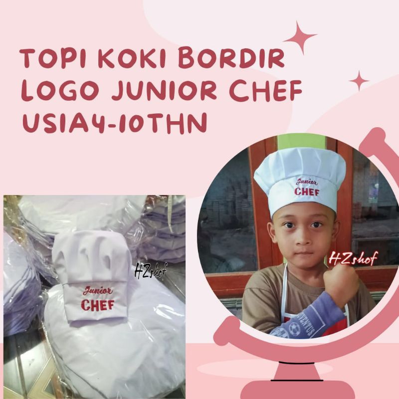 JUNIOR CHEF EMBROIDERED CHEF HAT||CHEF Hat for Kids||CHEF HAT COSTUME ...